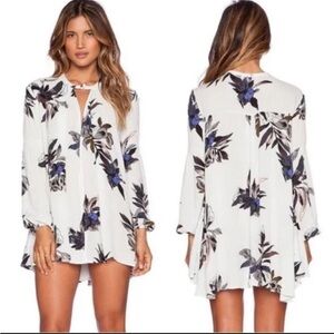 Free People Electric Orchid Print Swing Tunic